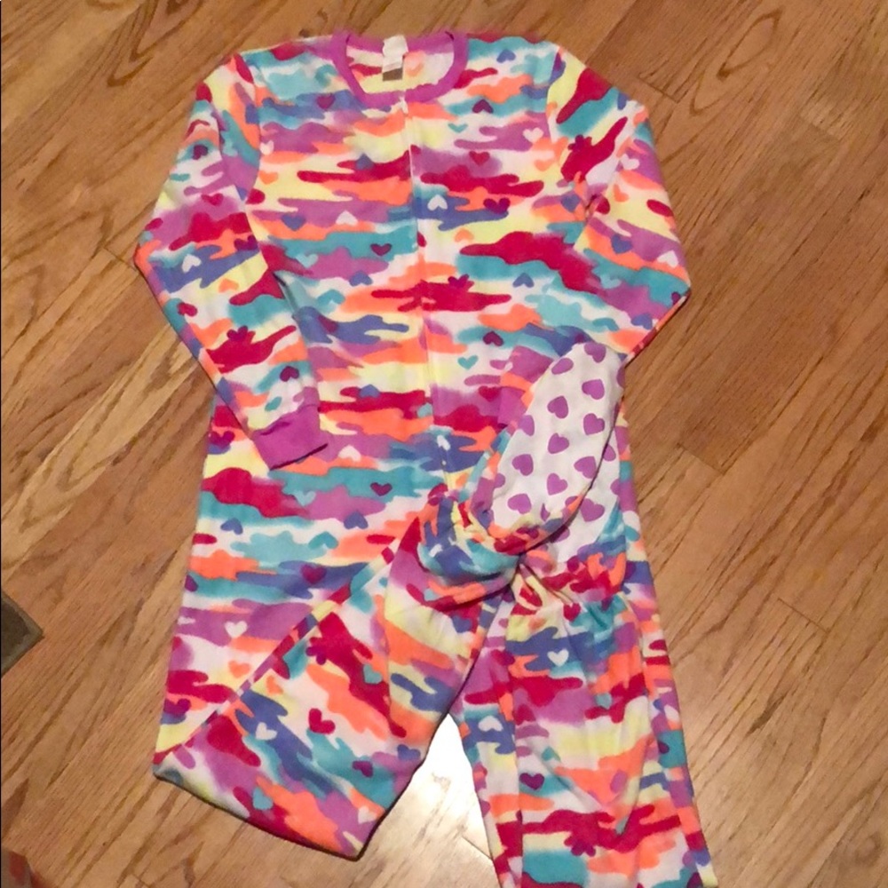 Circo girls multi-colored fleece one piece pajama